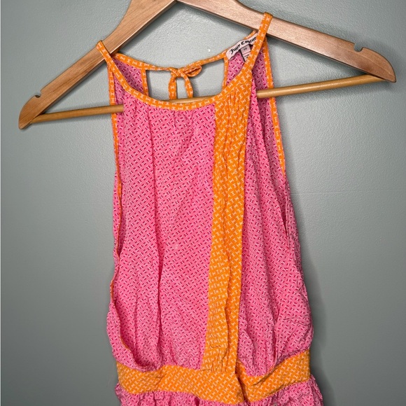 NWT Juicy Couture 100% Silk Halter Dress in Pink Plumeria/Mandarin - Picture 5 of 14